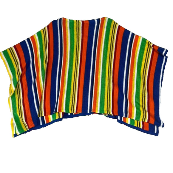 Lauren Ralph Lauren Sweaters - Lauren Ralph Lauren Cape Poncho Knit Womens S M Linen Cotton Striped Beach Color